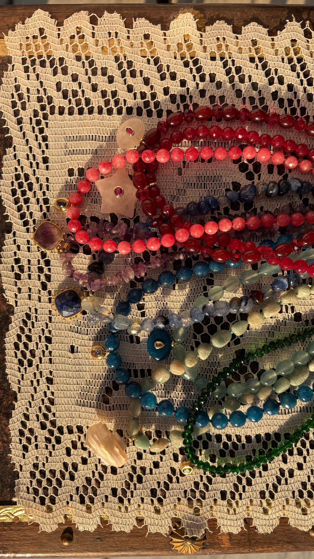 Conch shell beaded necklace