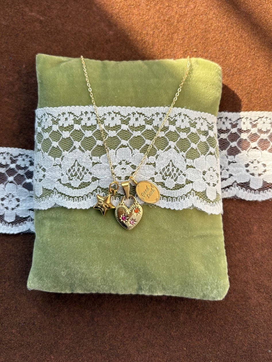 Good luck charm jumble necklace