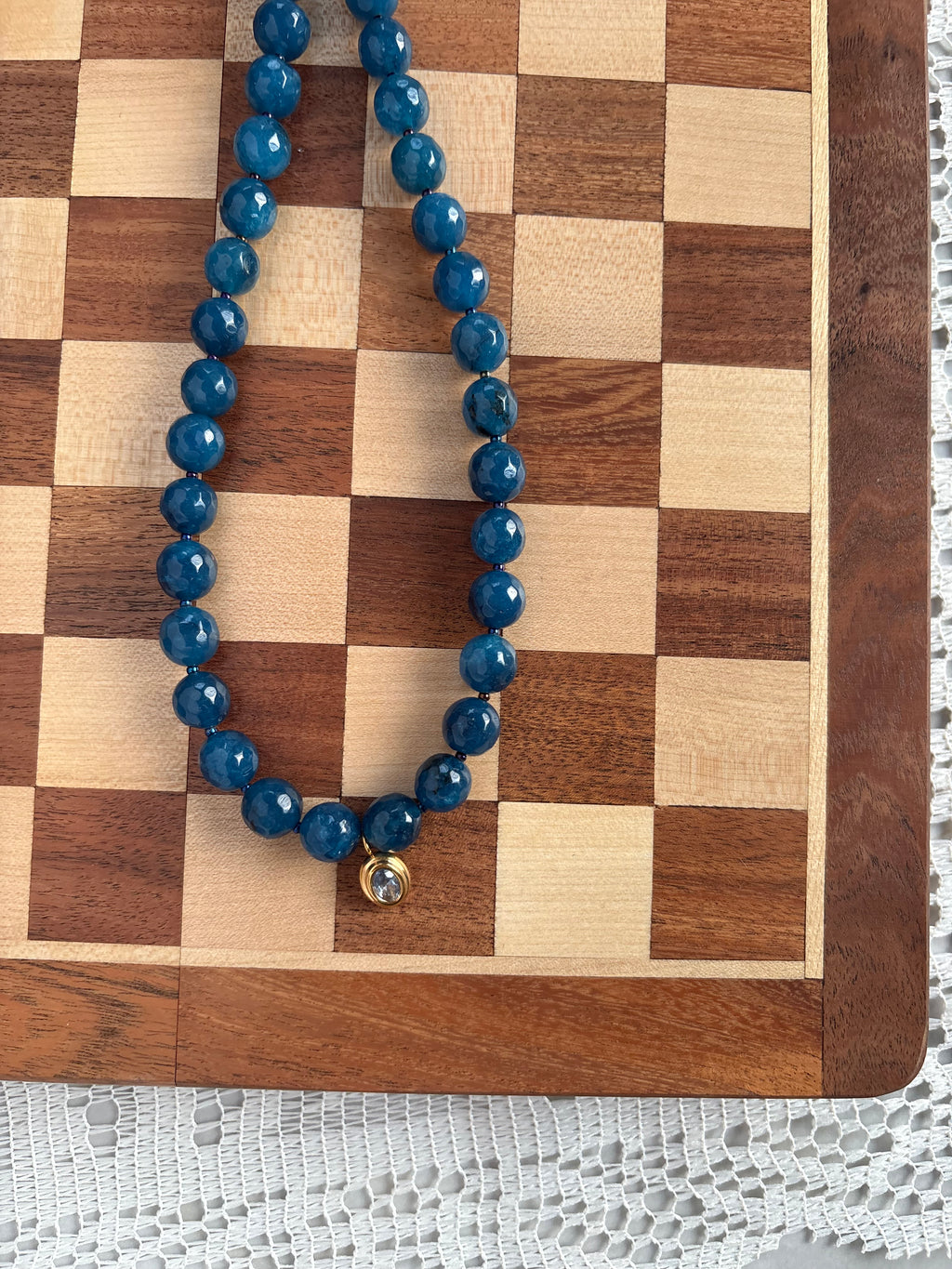 Blue Jade beaded necklace