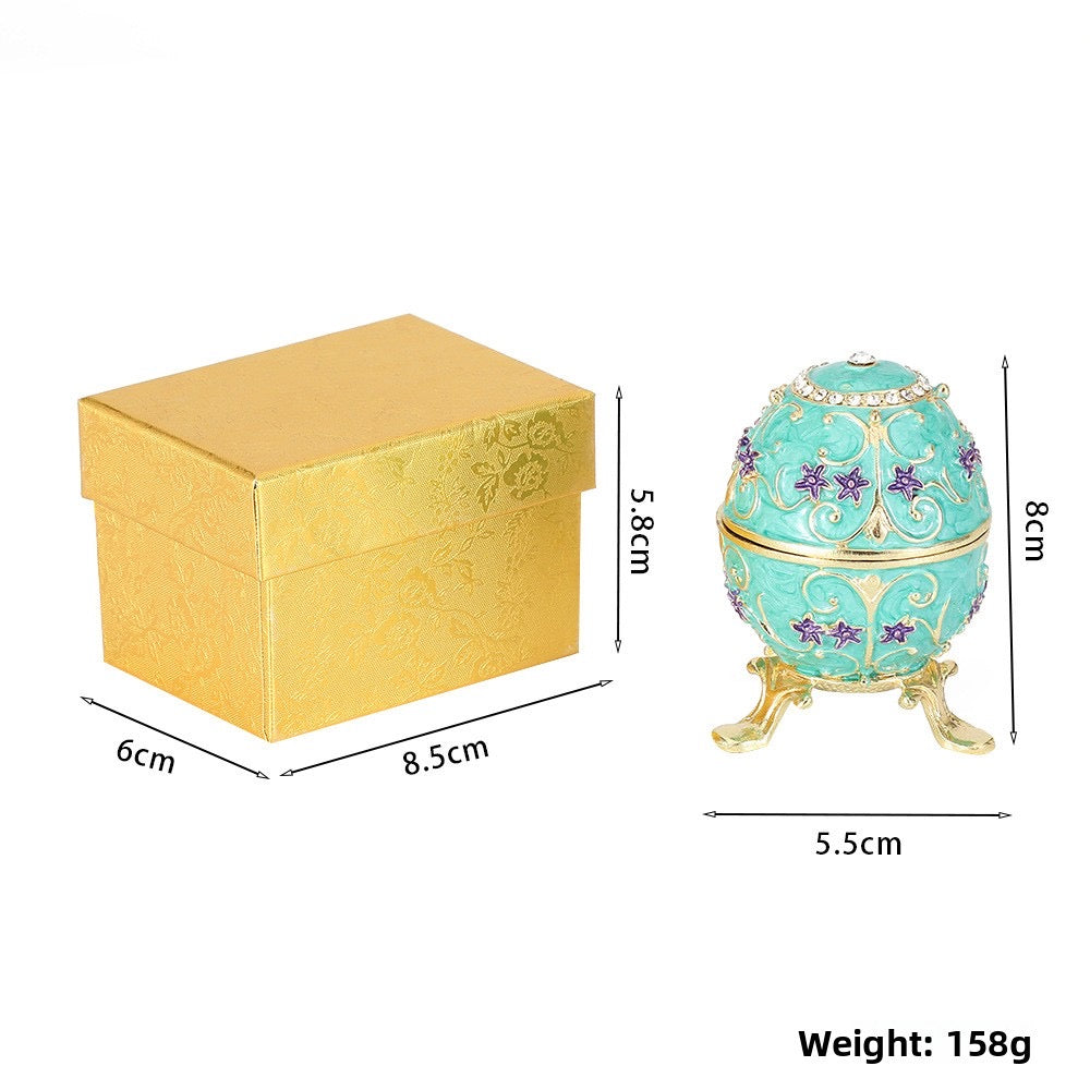 Vintage style egg shape jewellery box