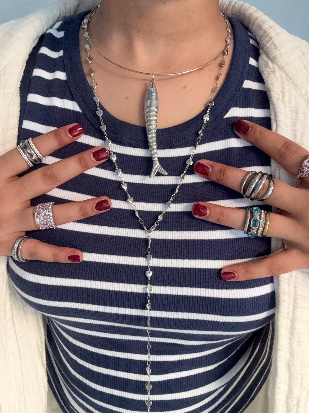Silver Rosary necklace