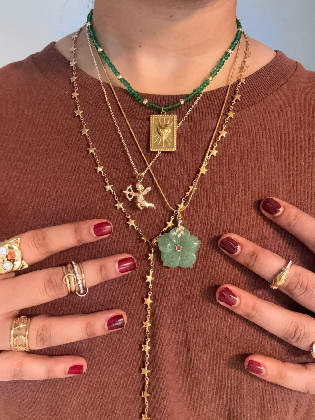 Aventurine Flower necklace