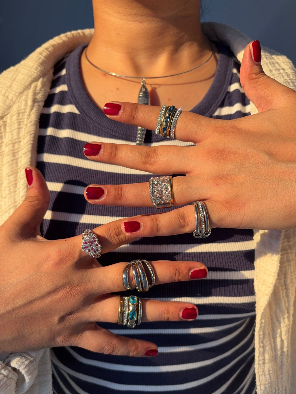 Sapphire silver band