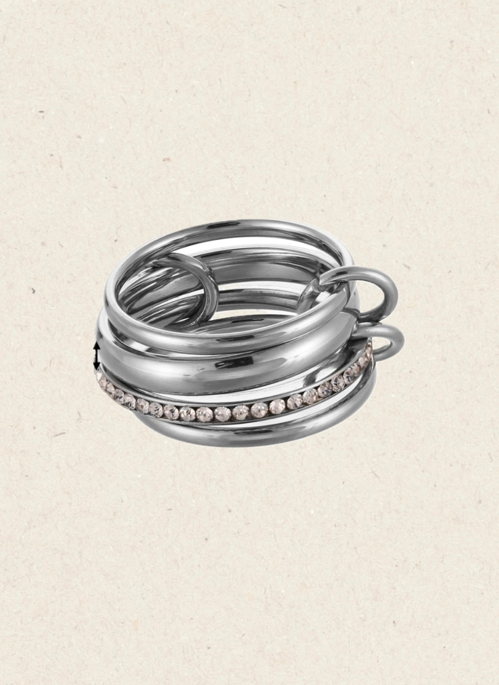 Four tier silver ring
