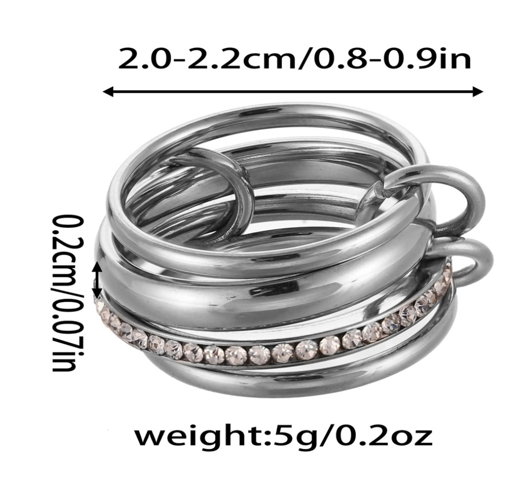 Four tier silver ring