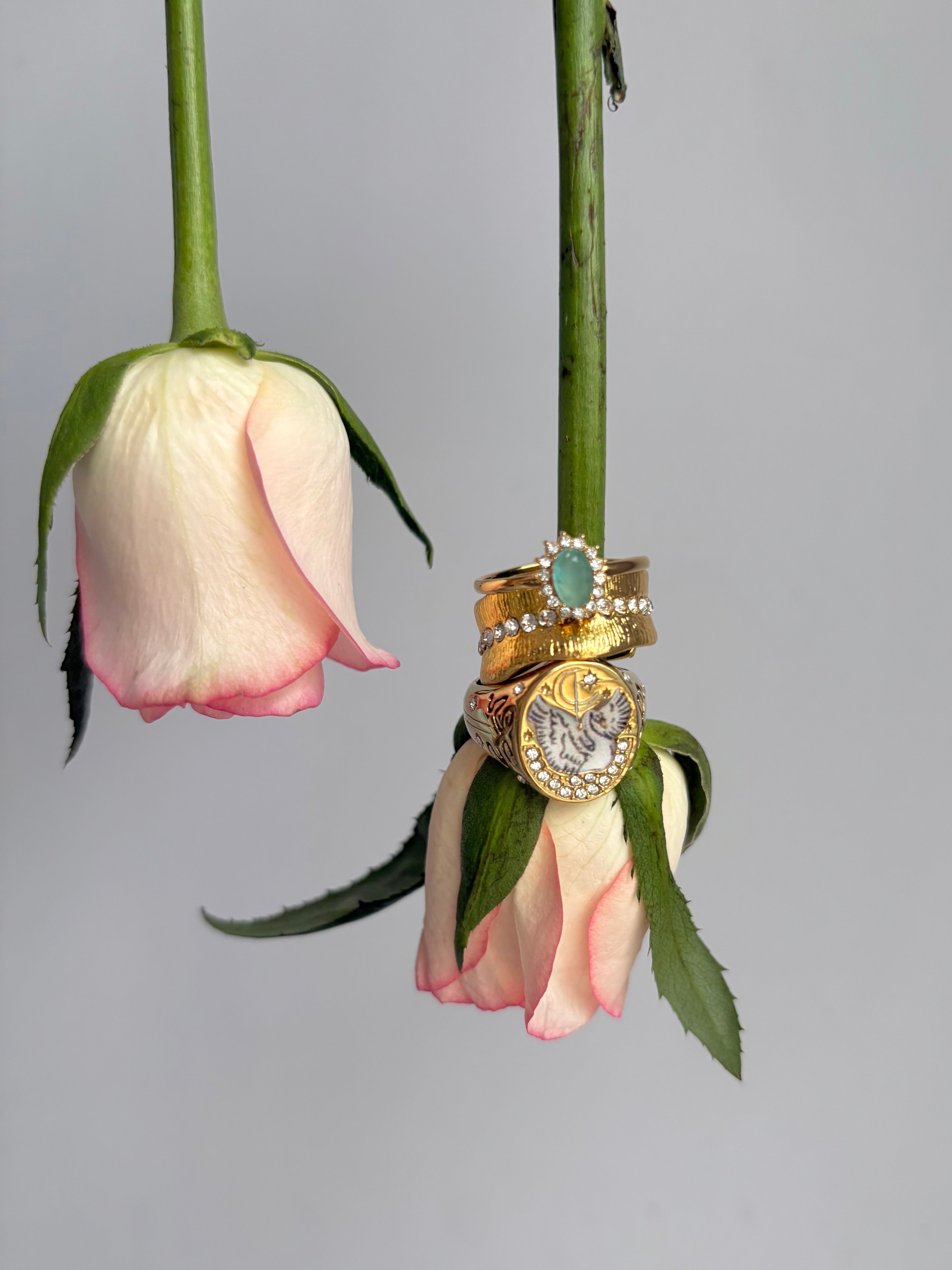 Vintage style swan ring