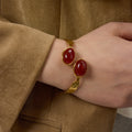 Natural agate bracelet cuff