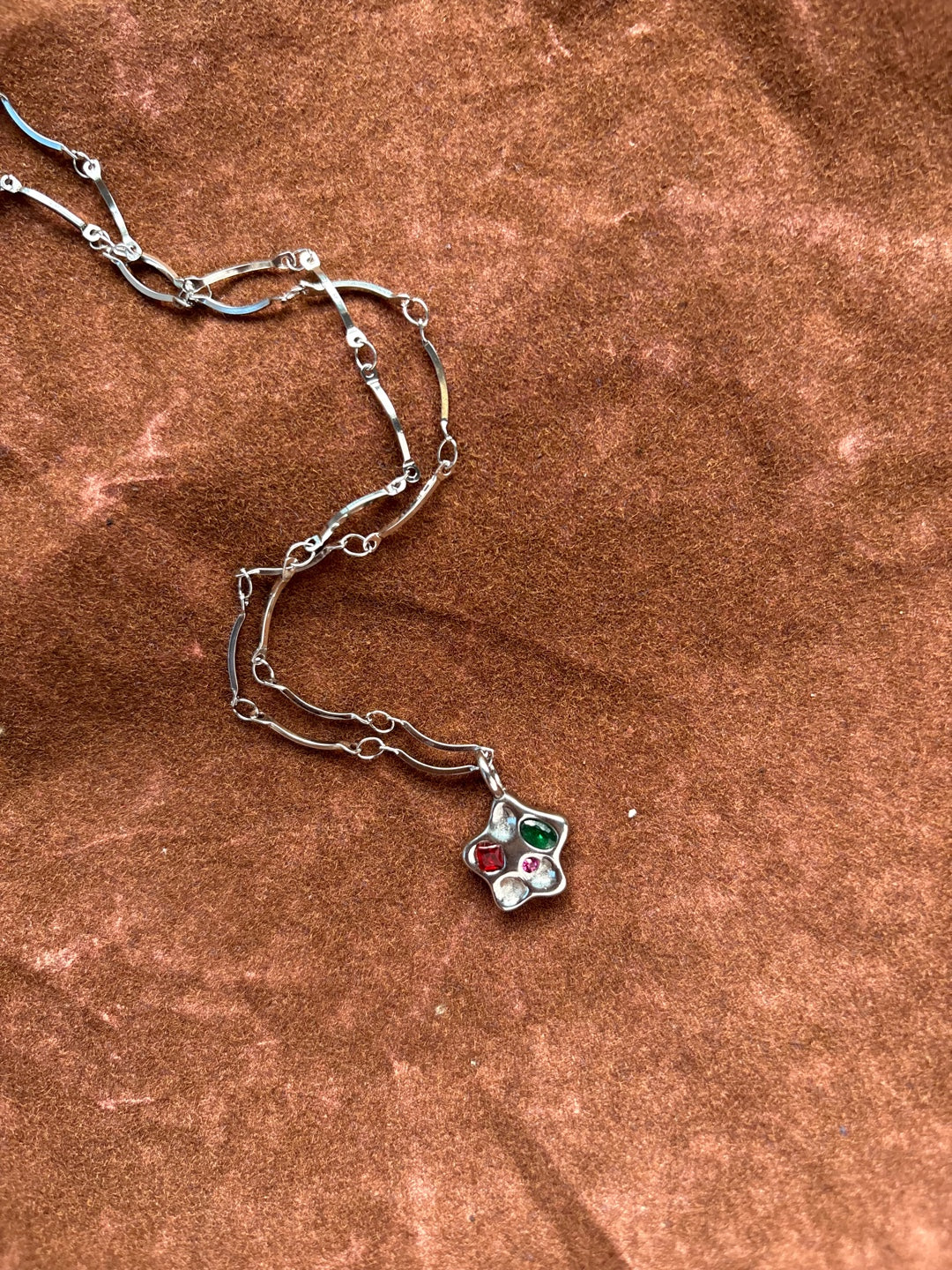 Studded star necklace