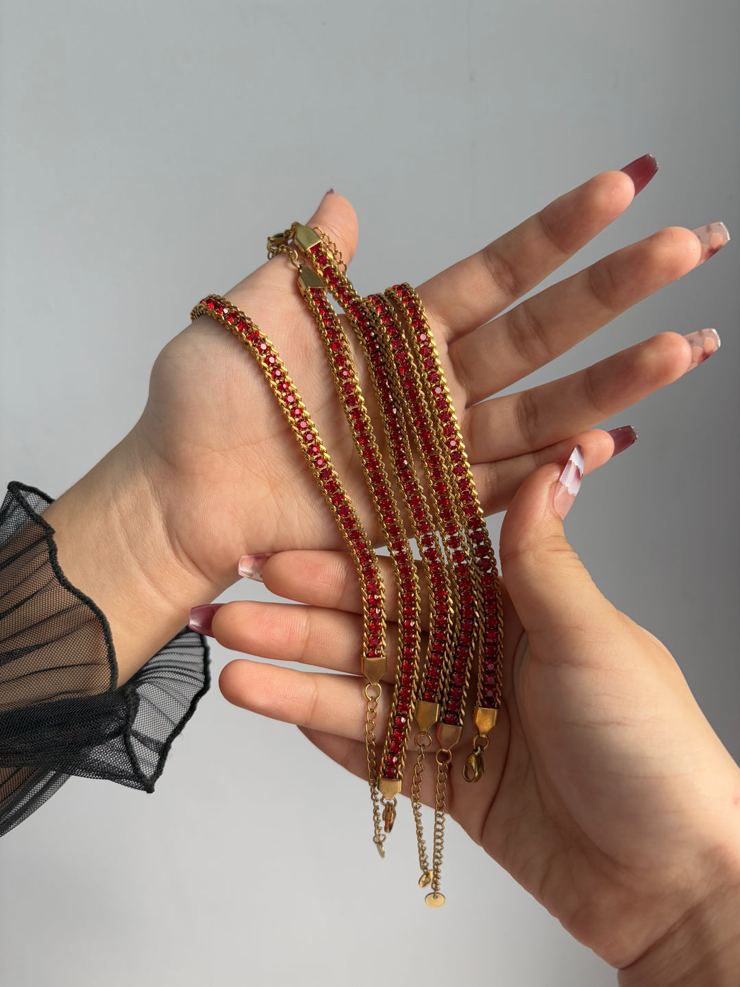 Red zircon tennis bracelet