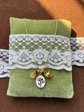 Floral charm jumble necklace