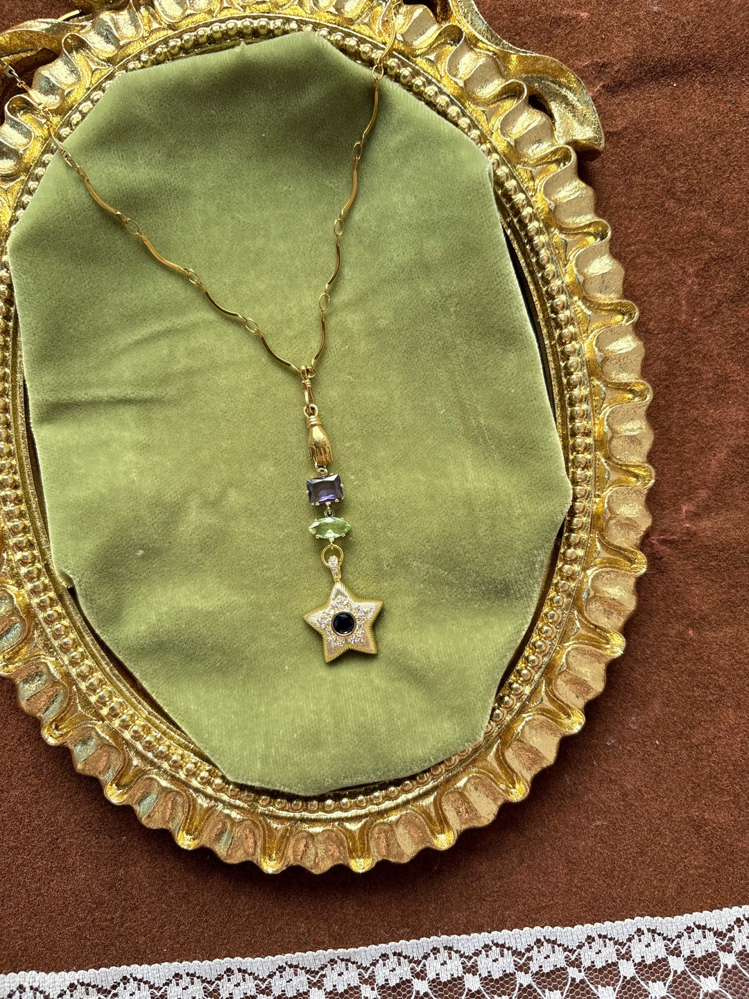 Antique studded necklace
