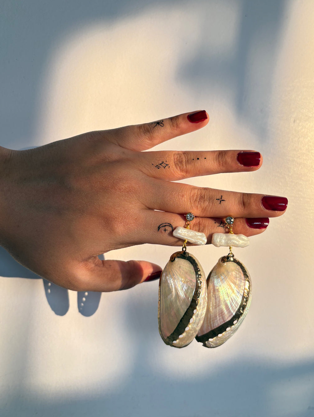 Natural Iridescent Shell dangler