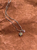 Studded silver charm  necklace