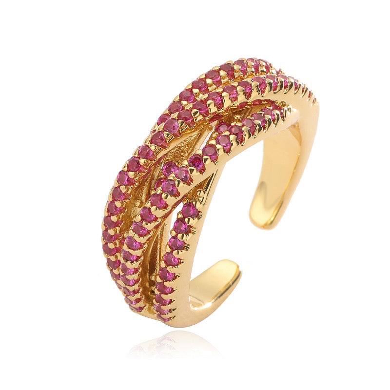 Zircon studded ring ( adjustable)
