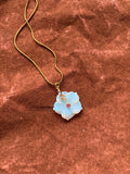 Opal flower pendant necklace